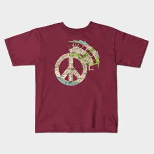 San Francisco Peace Sign with cable car Kids T-Shirt